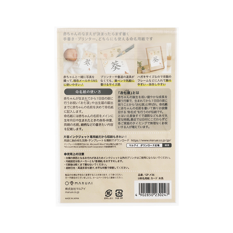 IJ命名用紙 ハガキサイズ2